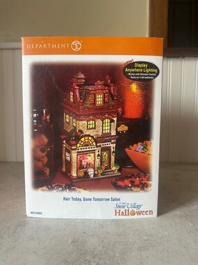 Dept 56 Halloween Hair Today, Gone Tomorrow Salon Snow Village #56.54603 Unused